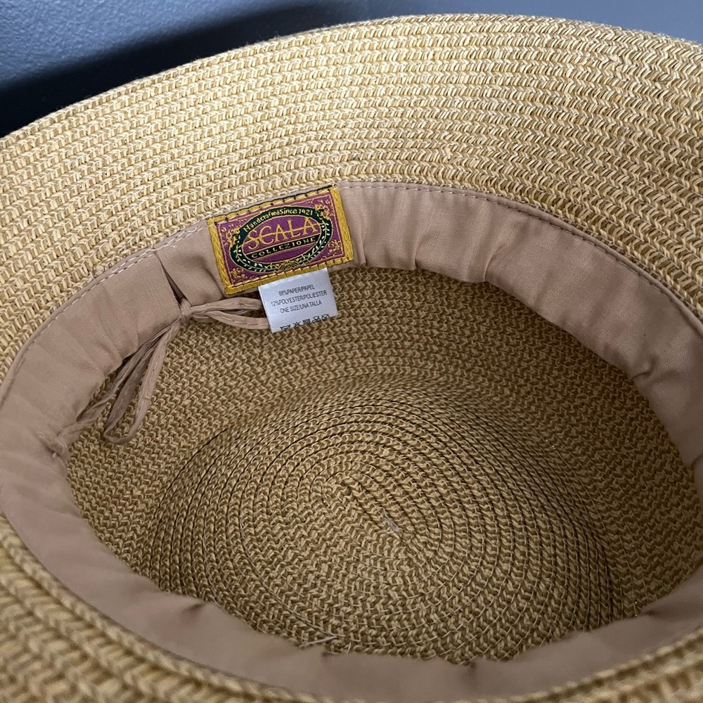 Scala Collection Tan Straw Beach Summer Hat - Picture 9 of 9